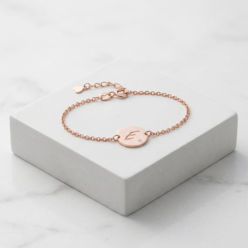 Silberarmband mit Diamant und Buchstabengravur Dian