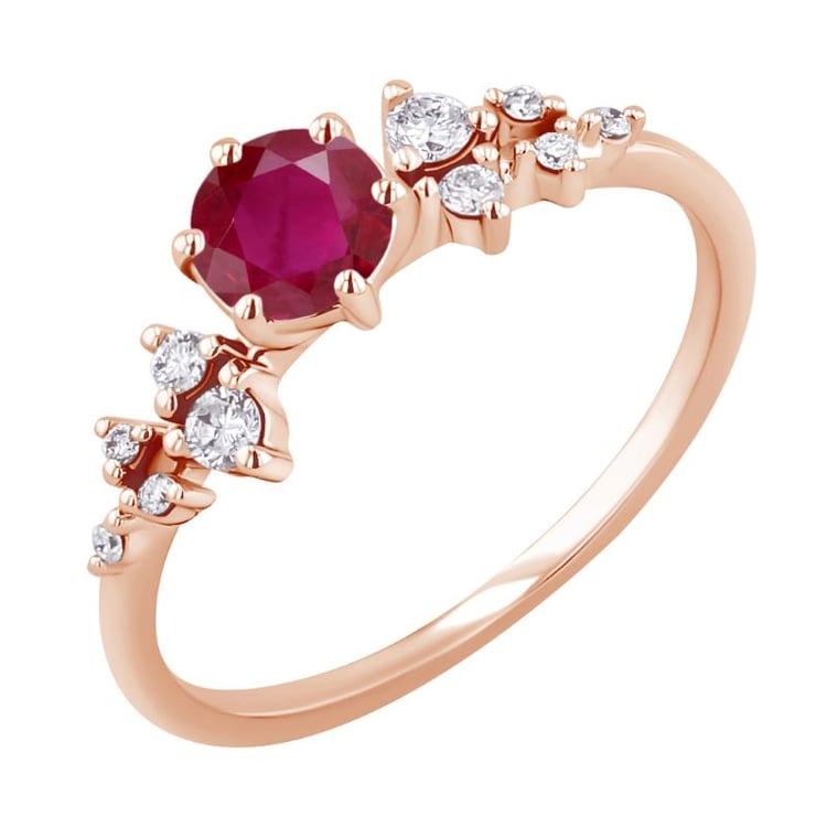 Verlobungsring mit Rubin und Diamanten Olha 151019