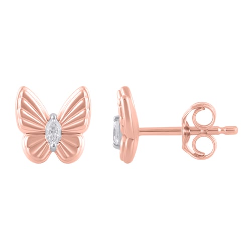 Ohrringe aus Gold in Form eines Schmetterlings mit Lab Grown Diamanten Anna