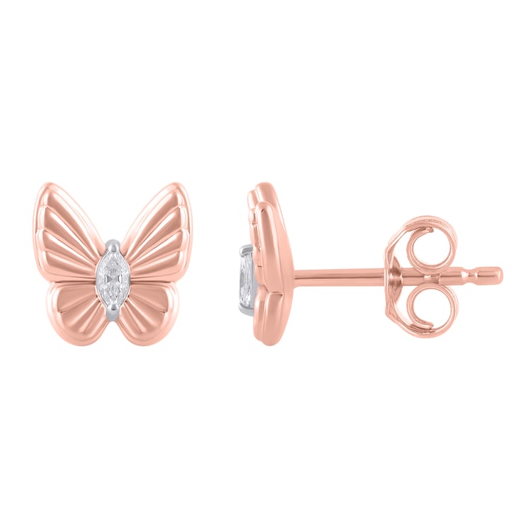 Ohrringe aus Gold in Form eines Schmetterlings mit Lab Grown Diamanten Anna 158634