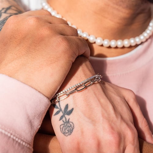 Elegantes silbernes Armband mit Zirkonia Terrell