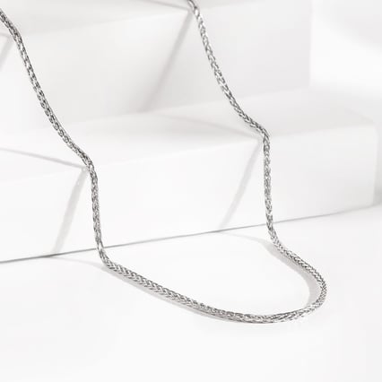 Platin Spiga-Kette 40 cm mit der Breite 1 mm