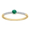 Silberring mit Smaragd und seitlichen Lab Grown Diamanten Mikey