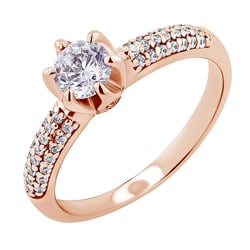 Goldener Verlobungsring mit Lab Grown Diamanten Lineas