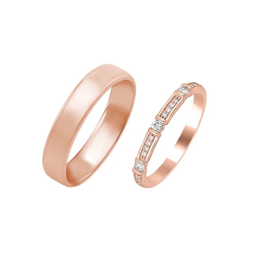 Damenring mit Diamanten und Herrenring Salome