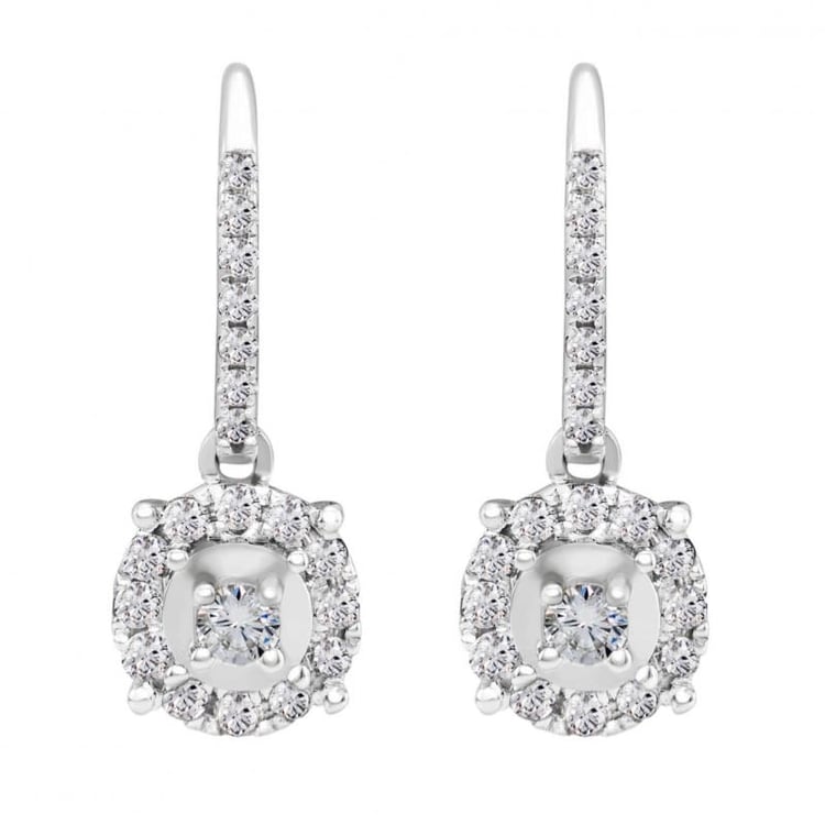 Goldene Hängeohrringe mit Diamanten Eliiot