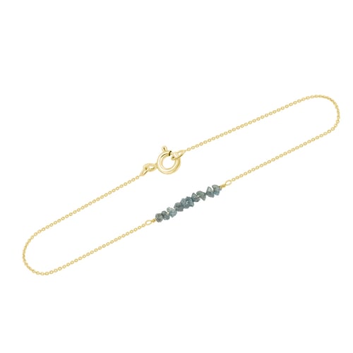 Goldarmand mit blauen ungeschnittenen Diamanten Wiul