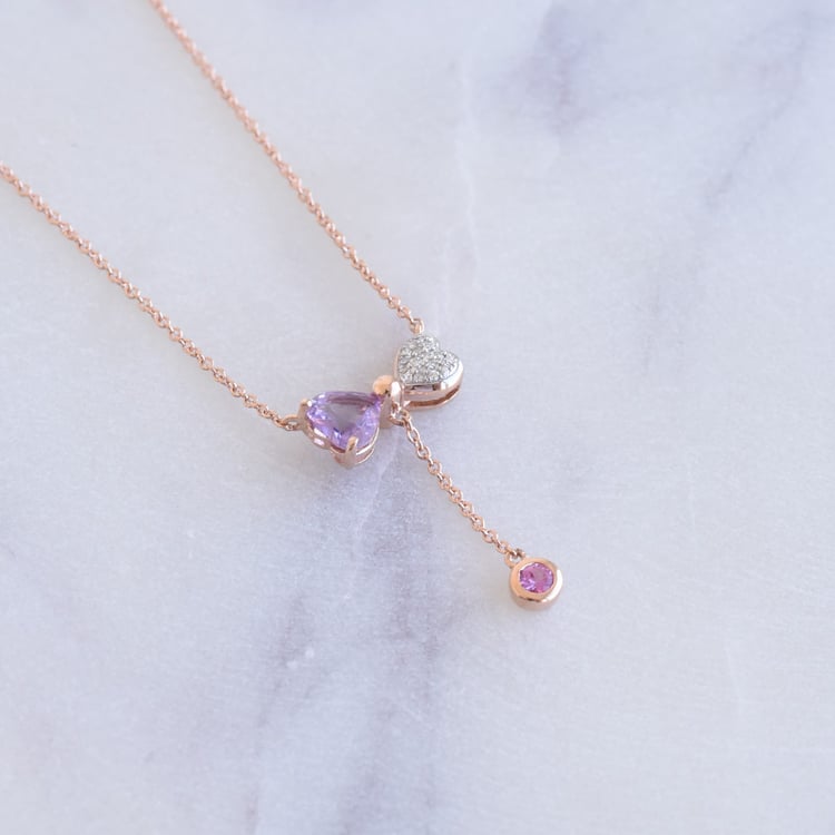 Niedliches Schmuckset mit Amethysten, Saphiren und Diamanten Monique 106246