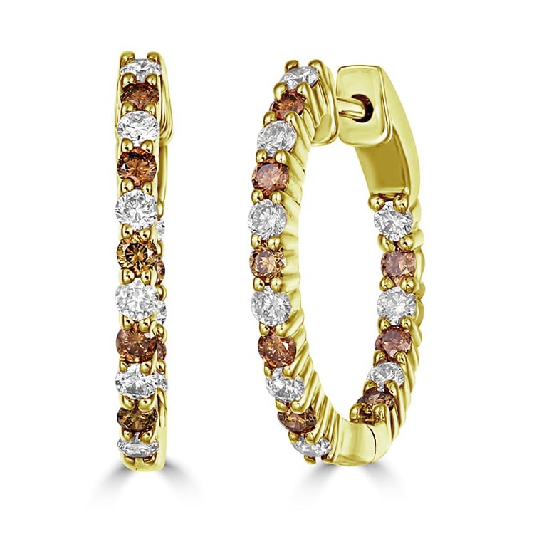 Ohrringe mit Champagner und weißen Diamanten Ola 77800