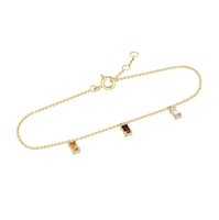 Goldenes Armband mit Citrin, Granat und Saphir Veera