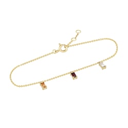 Goldenes Armband mit Citrin, Granat und Saphir Veera