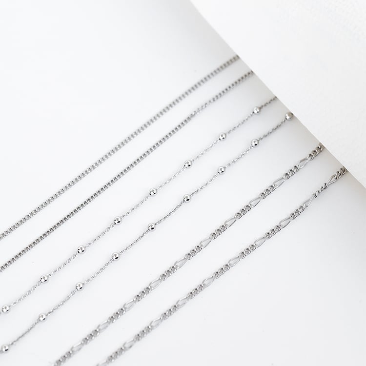 Zarte silberne Panzerkette 55 cm 129613