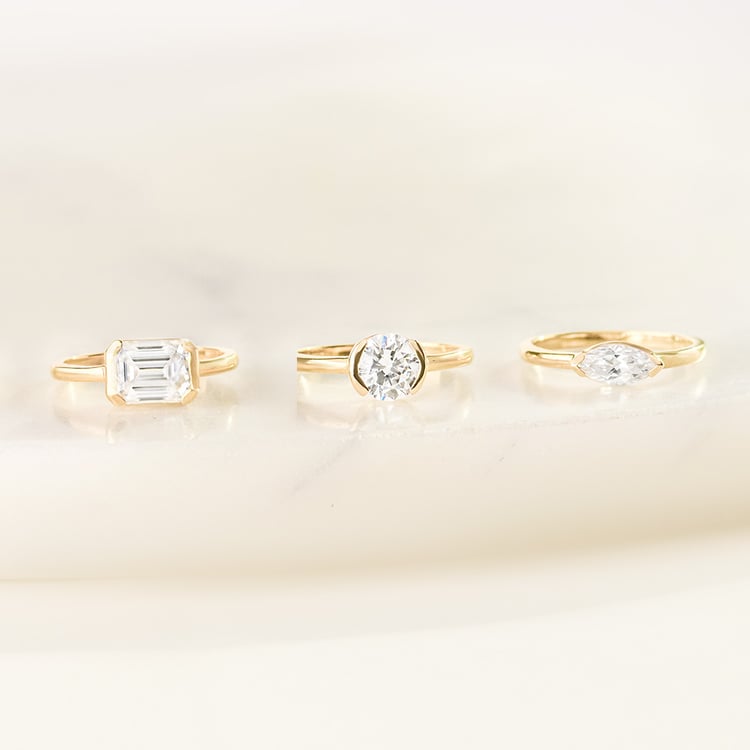 Goldring mit Halblünette Marquise-Diamanten Berenike 164316