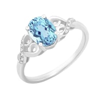Goldring mit Blautopas und Diamanten Alanyse