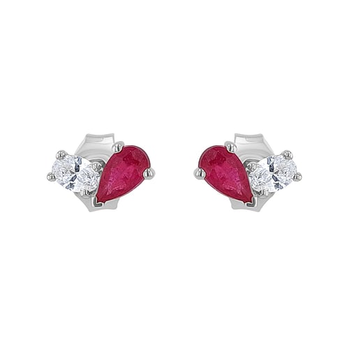Schmuckset Toi et Moi mit Rubin und Lab Grown Diamant Ethelmary