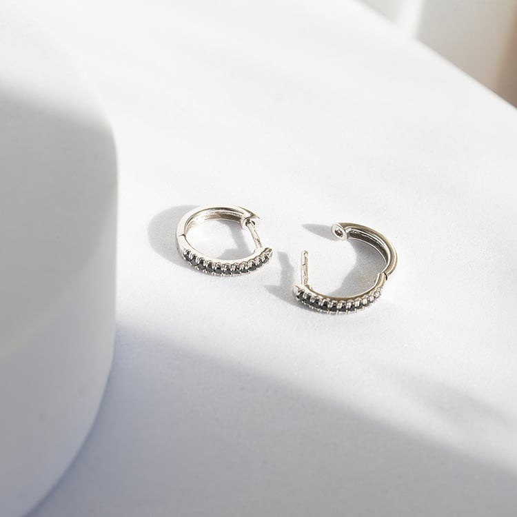 Creolen mit schwarzen Diamanten Gomati 145259