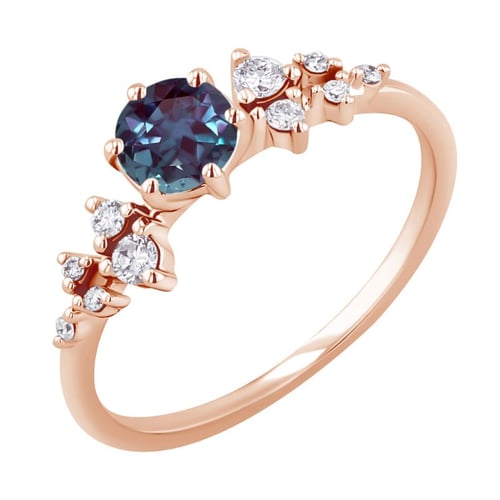 Verlobungsring mit Lab Grown Alexandrit und Diamanten Olha