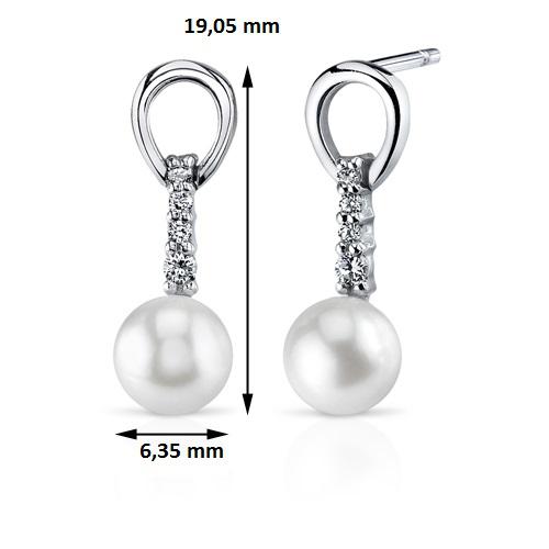 Perlenohrringe aus Silber Drewia