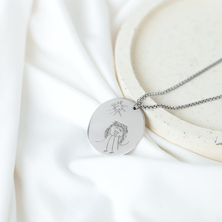 Personalisierter Silberanhänger mit Kinderzeichnung Drawing 131030