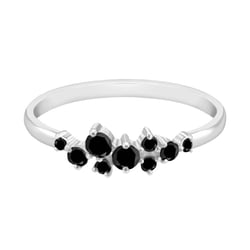 Cluster Ring aus Weißgold mit schwarzen Diamanten Isolde