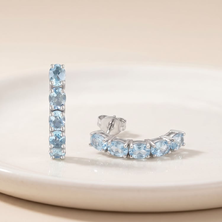 Silberohrringe mit Aquamarinen Felixa 170379