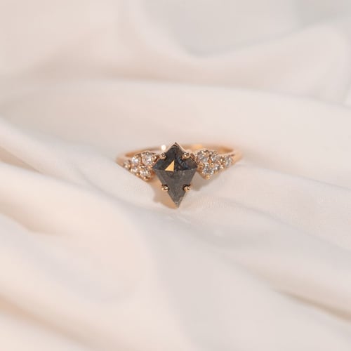 Ring mit einem Salt and Pepper Diamanten in Kite-Form Bret