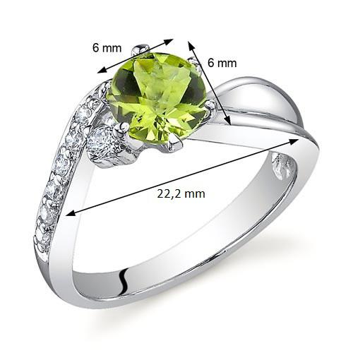 Silberring mit Olivin und Zirkonia Dea