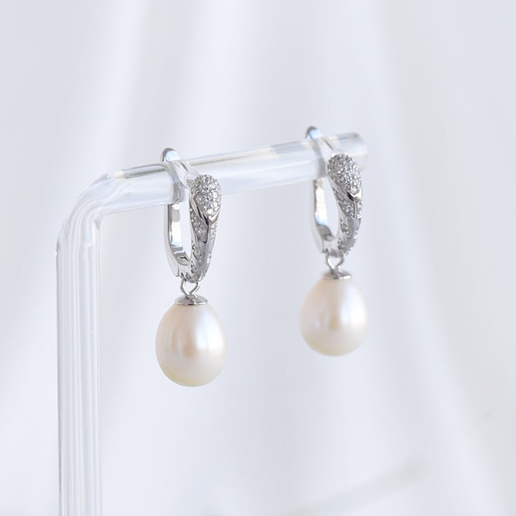 Hängeohrringe mit Perlen und Zirkonia Tanja 88042