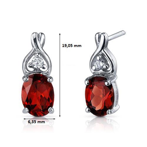 Silberohrringe mit Granaten Orvelle 9538