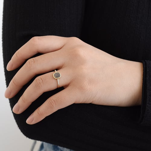 Ring mit Emerald Salt and Pepper Diamanten und Lab Grown Diamanten Adaline