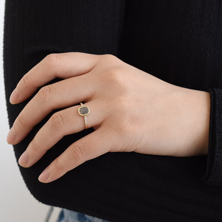 Ring mit Emerald Salt and Pepper Diamanten und Lab Grown Diamanten Adaline 96413