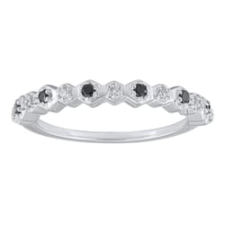 Half-Eternity-Ring aus Gold mit schwarzen und weißen Lab Grown Diamanten Tariq