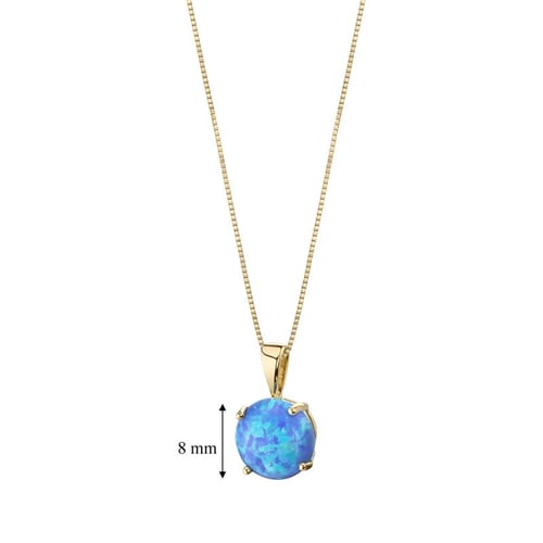 Blauer Opal im goldenen Anhänger Icy