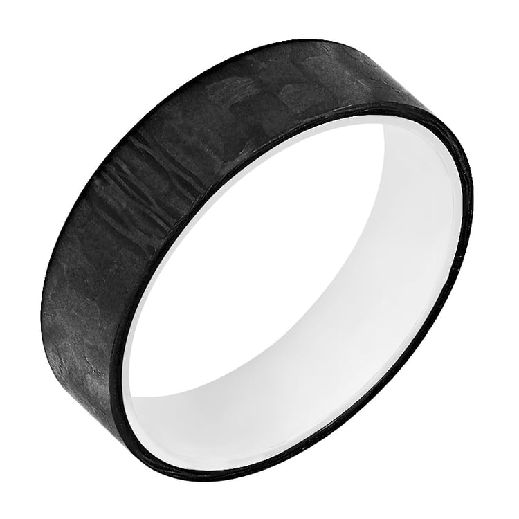 Flache Trauringe aus Carbon und Gold Vaniah 80060