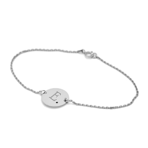 Armband aus Gold mit schwarzen Diamanten und Gravur Dian