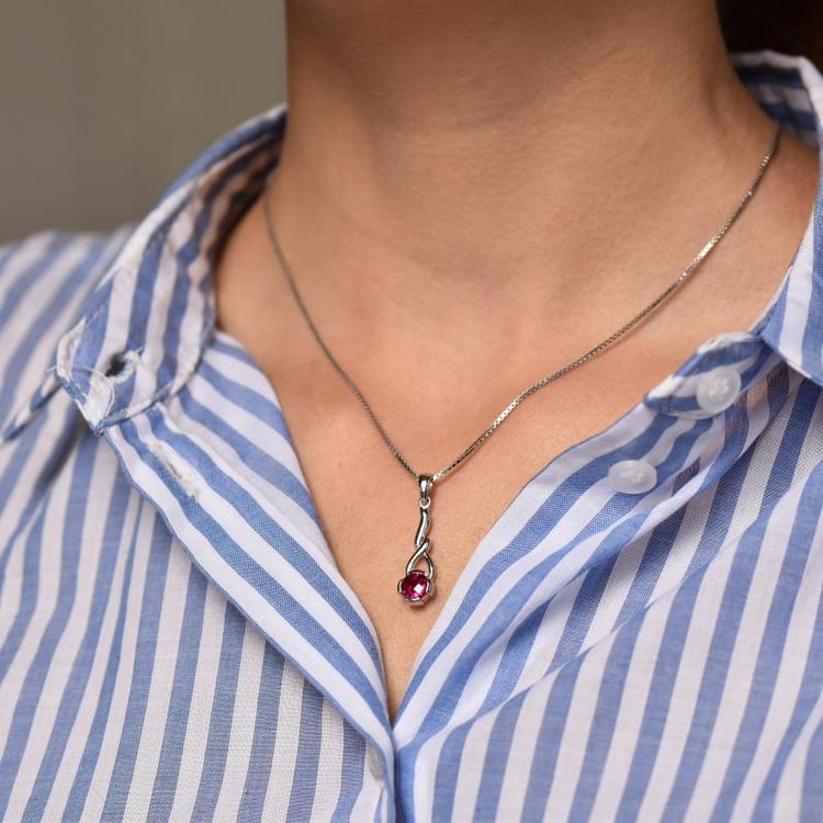 Rubin Halskette aus Silber Kaia 22466