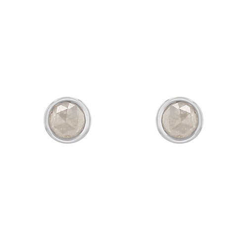 Minimalistische Ohrstecker mit Salt and Pepper Diamanten in Bezelfassung Tofine