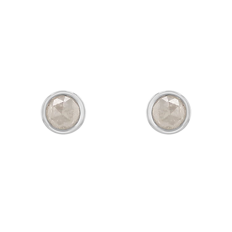 Minimalistische Ohrstecker mit Salt and Pepper Diamanten in Bezelfassung Tofine 118488