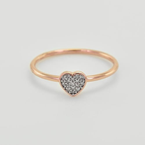 Silberner Ring mit einem Herzen voller Lab Grown Diamanten Ubline