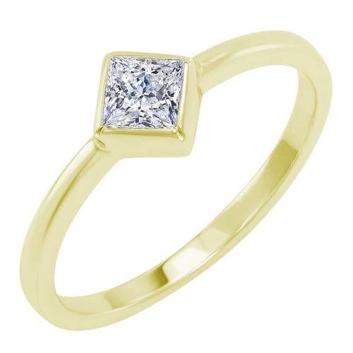 Goldring mit Diamant im Prinzessschliff Luale
