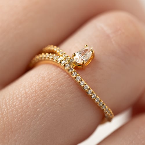 Unkonventioneller Verlobungsring mit Diamanten Reptie