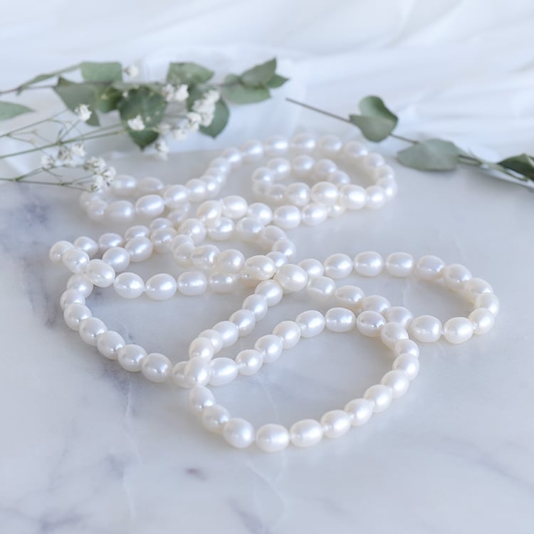 Lange Perlenkette aus Silber Darell 87928