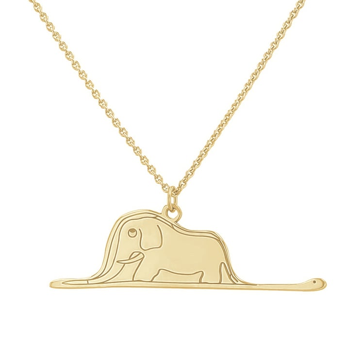 Silberner Anhänger Der Kleine Prinz mit einem Elefanten und einer Gravur 120436