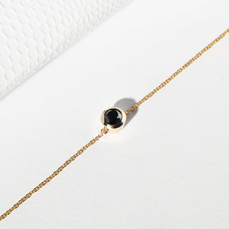 Goldenes Armband mit schwatzen Diamant Arleth 116877