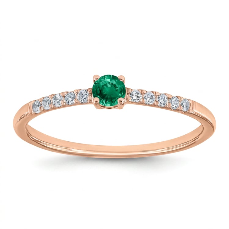 Silberring mit Smaragd und seitlichen Lab Grown Diamanten Mikey 169438