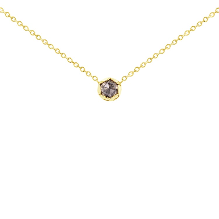 Minimalistische Kette mit einem Salt and Pepper Diamanten Ameera