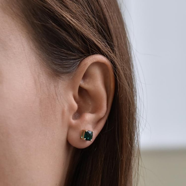 Goldene Ohrringe mit Smaragden Chavonah 14810