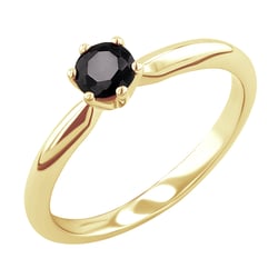 Goldener Verlobungsring mit schwarzem Diamant Mala