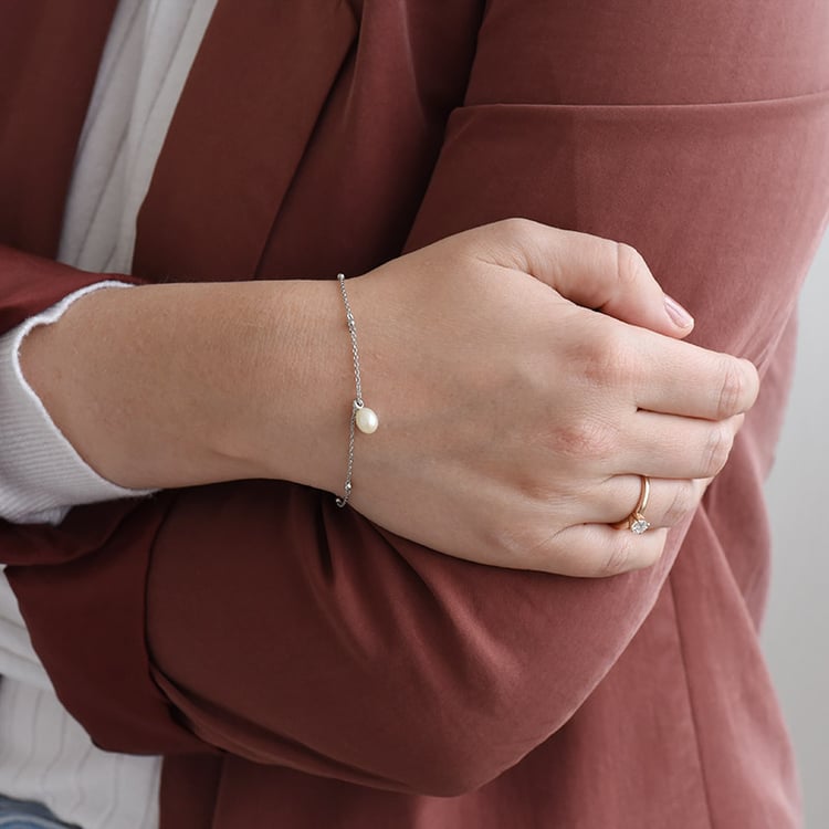 Silbernes Armband mit Perle Jerrik 87943