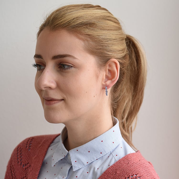 Schlichte Tansanit-Ohrringe aus Silber Felixa 60328